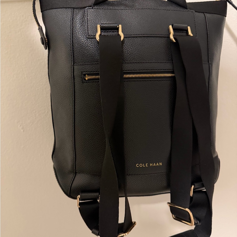 Black Leather Backpack - image 5